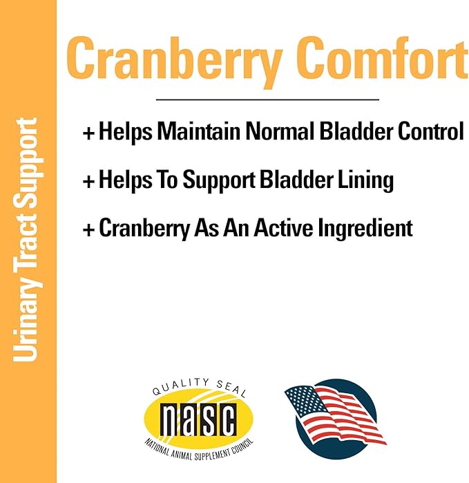 Vet Classics Cranberry Comfort Urinary Tract Pet Supplement for Dogs, Cats – Maintains Dog Bladder Health, Cat Bladder Control – Pet Supplements for Incontinence – 120 Soft Chews
