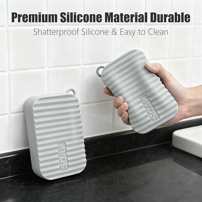 Extra Large Leak Proof Travel Soap Dish – Large Capacity, Durable, Impact-Resistant, Stain-Resistant, for Extended Trips, Camping, Outdoor Adventures or Truck Drivers (Deep Gray)