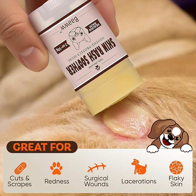 Dog Irritated Skin Relief - Hot Spot Soother Skin Treatment Moisturizer, Anti-Itch & Allergy Dog Lotion, All-Natural Rash Cream for Canine - Soothing Relief for Dry Itchy Coat, Balm 2oz - 2 Pack