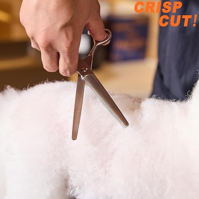 High-end Professional Dog Grooming Thinning Scissors Teeth Cutting Blending Shears Pet Texturizing Shears 7.5 Inch Extremely Very Sharp Stainless Steel Alloy For Cat Other Animals Groomer