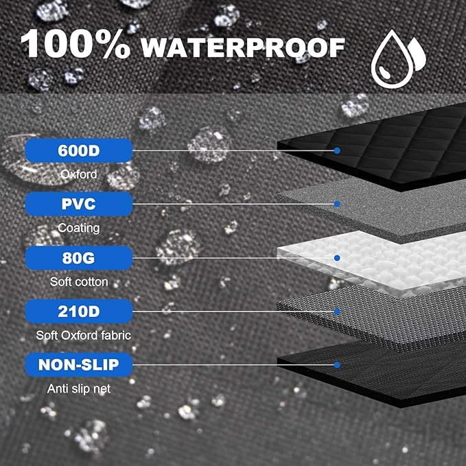 EasyHaWei 4-in-1 SUV Cargo Liner for Dogs, Non-Slip Water Resistant Pet Trunk Mat with Side Flaps Protector & Back Seat Organizer, Dog Backseat Cover for SUVs Vans