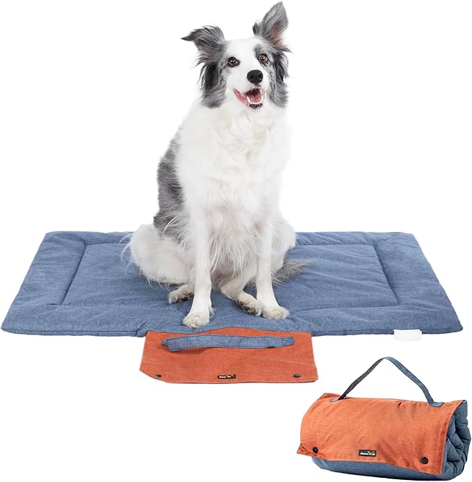 KHONSU PET Dog Travel Mat for Camping Portable Waterproof Lightweight & Outdoor Easy Clean Pad Foldable into Compact Carry Bag (Medium Sized up to 35 lbs)