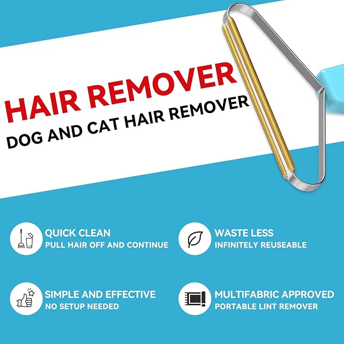 Pet Hair Remover 3-Pack,Dog Cat Hair Remover,Lint Shaver Cleaner Pro,Fur Removal Tool,Portable Carpet Scraper,Fuzz Rollers Hairball Brush for Carpets,Clothes,Car Mats,Couch,Pet Bed,Furniture