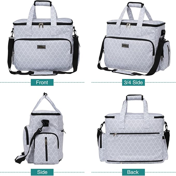 BAGLHER Dog Travel Bag, Pet Travel Bag (ALL Pet Travel Supplies), With 2 Pet Food Containers and 2 Collapsible Silicone Bowls; Essential Kits for Pet Travel DLwhite