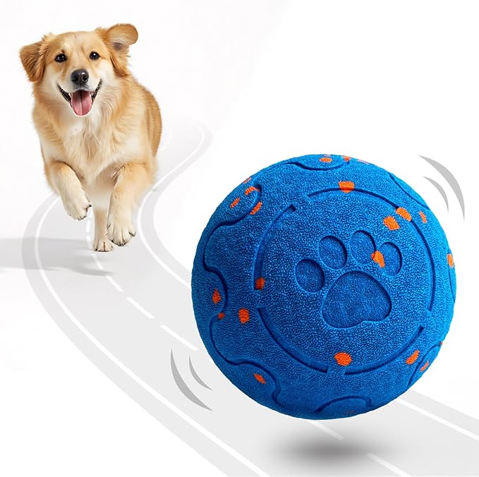 Fsitego Dog Balls: Interactive Dog Ball Auto Rolling - Interactive Dog Toys for Aggressive Chewers - Bouncy & Throwable, Type-C Rechargeable, Washable, for Small & Medium & Large Dogs – Blue