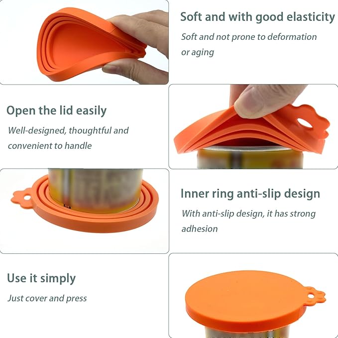 Cat Wet Food Spoon with Can Lids 3 oz, Multi-Function Cute Paw Shape Opener Spatula Cat Spoon Silicone Pet Covers (Universal Size,One fit 3 Standard Size Pet Cans) (Mixing colors 1)