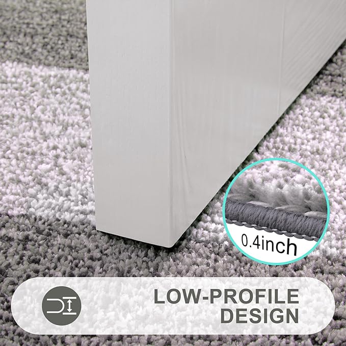 Kitinjoy Indoor Outdoor Door Mat, 59x24 Non-Slip Absorbent Dirt Trapper, Low-Profile Washable Inside Entrance Front Floor Mat, Sturdy Soft Entry Doormats for Entryway, Light Grey