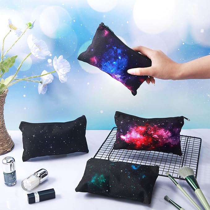 Reginary 20 Pieces Starry Sky Cosmetic Bag for Women Cute Star Roomy Makeup Bags with Zipper Starry Sky Toiletry Bag Pouch Travel Accessory Organizer Gifts, 7 x 4.3 Inches