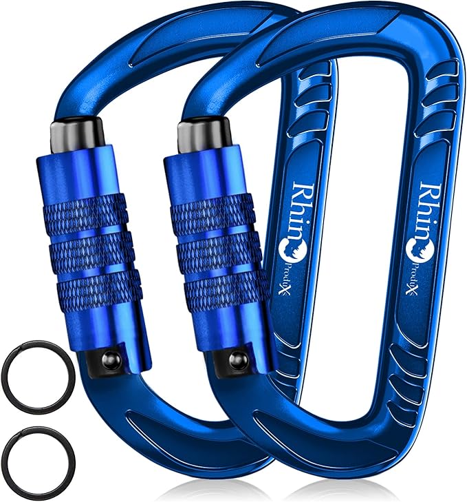 12kN (2697 lbs) Heavy Duty Carabiner Clips, for Securing Pets, Outdoor, Camping, Hiking, Hammock, Dog Leash Harness, Keychains