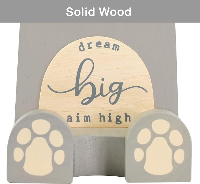 I'm Wood Multipurpose Eyeglass Phone Pen & Pencil Holder Stand Stationery Desk Box Organizer Accessories Decor Home Office Desktop Birthday Graduation Gifts “Dream Big Aim High” (Hippo)