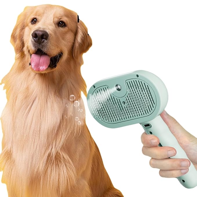 Pet Grooming Brush for Dogs and Cats, Pet Spray Massage Cleaning Tool, Hair Removal Comb, Professional Pets Care Accessory for Long or Short Haired Cats Hair Brush (Pink)