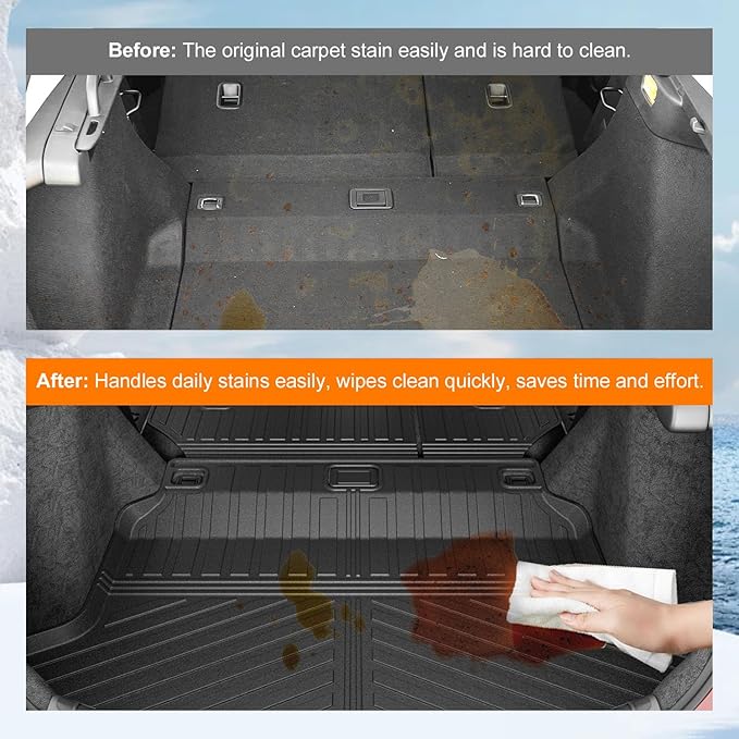 powoq Cargo Mat Compatible with 2022-2026 Honda Civic Hatchback Cargo Liner Trunk Mat Back Seat Protector TPE Replacement for 2022-2026 Honda Civic Accessories (Fit Hatchback,Trunk Mat+Backrest Mats)