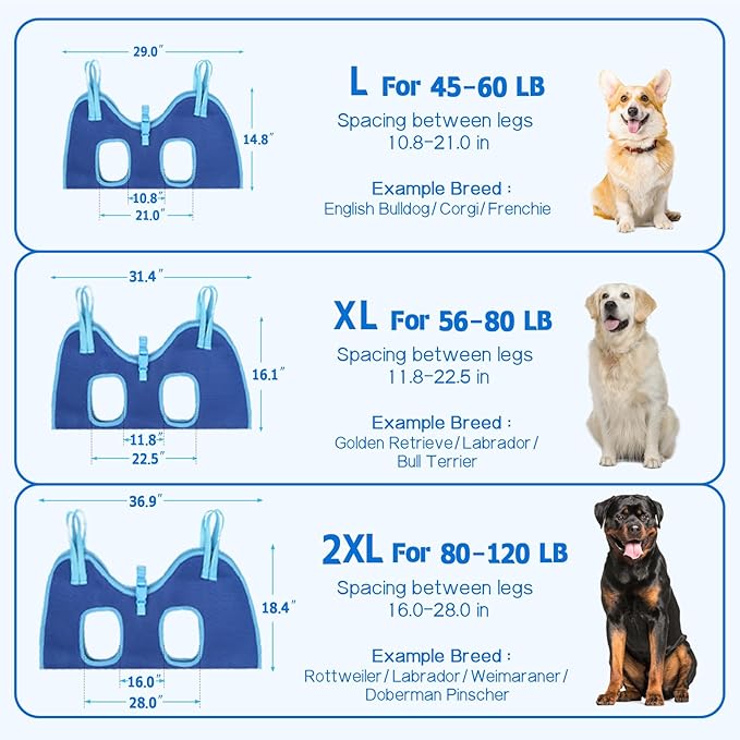 Supet Dog Grooming Hammock, Dog Hanging Harness for Nail Trimming Doorframe, Pet Holder Restraint for Clipping Nails, Pet Hoist Sling for Cutting Nails, Ear & Eye Cleaning, Medicine at Home (L)