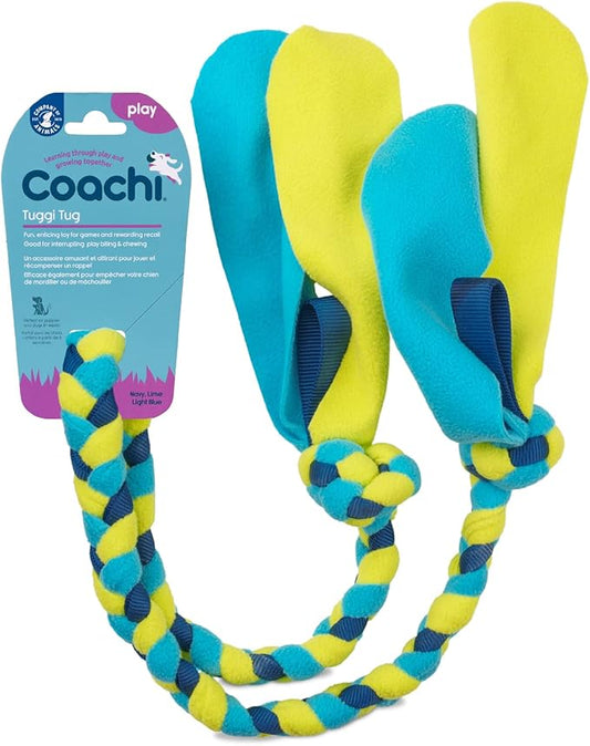 Coachi Tuggi Tug - Interactive Dog Toy for Tug of War & Play. Strong & Comfortable, Fun Reward Training, Great for Recall, Interrupting Biting & Chewing. Ideal for Agility and Suitable for Puppies