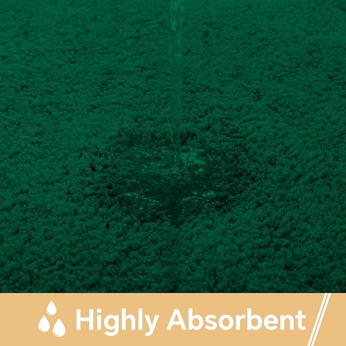 Verdant Green Bathroom Rugs 24"x40" – Large Plush Microfiber Bath Mat, Soft Non Slip Floor Mat, Absorbent and Washable Rug – Perfect for Bathroom or Bedroom Use