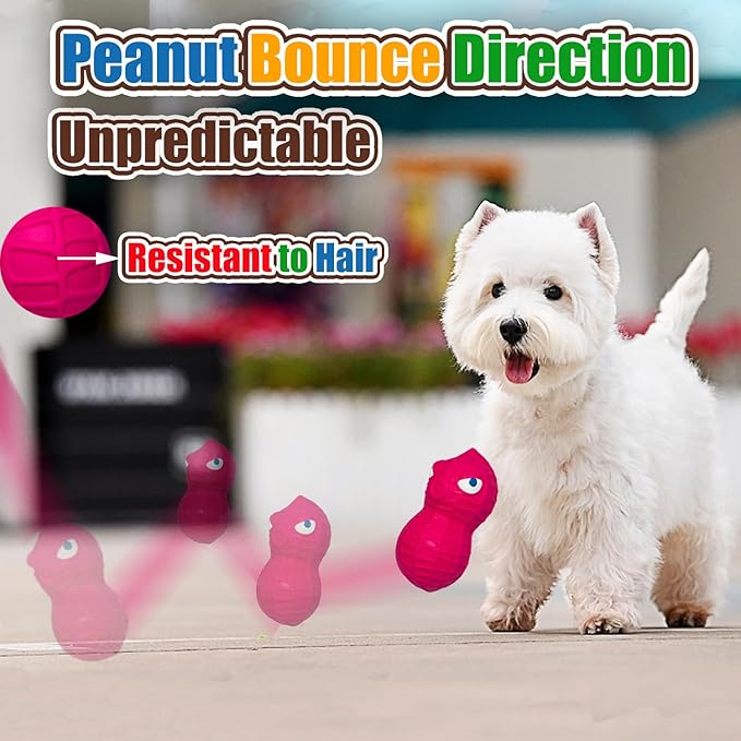 HOLYSTEED Squeaky Dog Toys for Small Dogs- Natural Latex Squeaky Dog Balls for Puppies & Mini Dogs | Soft, Safe & Interactive, Chew Toys Peanut | Indoor & Outdoor Fetch Play