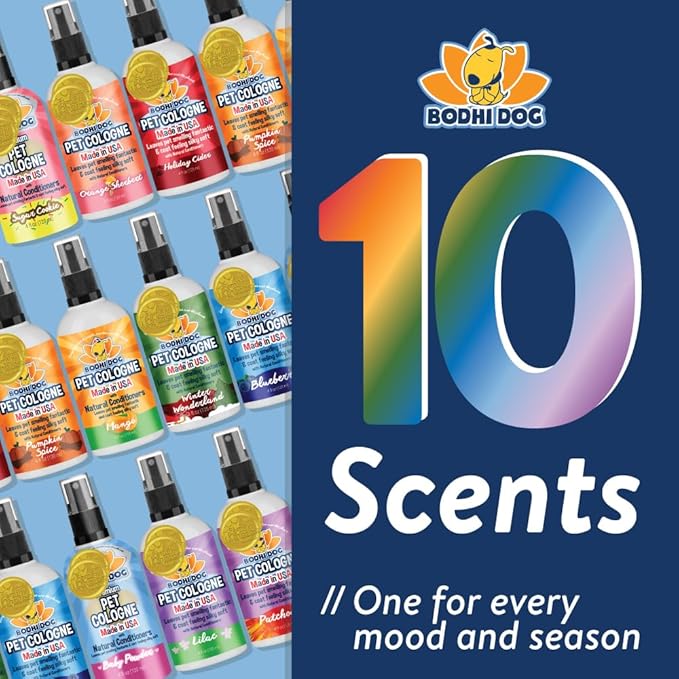 Bodhi Dog Premium Dog Cologne - Deodorizing Dog Perfume & Conditioner for Dogs & Cats - Natural Long Lasting Spray - Keeps Pets Fresh All Day - Gentle & Safe Formula, Made in USA (Blueberry 8 Fl Oz)