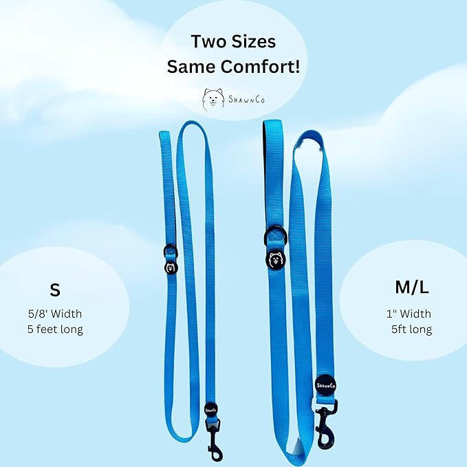 ShawnCo Dream Walk Dog Leash- Premium, Nylon Pet Leash with Soft Neoprene Handle for Small, Medium and Large Dogs (Stars and Stripes, Small)