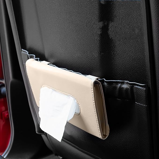 2 PCS Car Tissue Holder Sun Visor Napkin Holder with Tissue Refill Car Mask Holder PU Leather Tissue Box Tissue Box Holder Hanging Tissue Holder Mask Dispenser for Car
