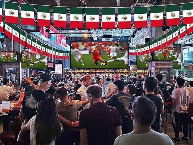 Mexico String Flag Pennant Banner - 38 Flags, 42 Feet Small Mini Mexican Flags Bunting Banner for Country Decoration, School, Party, Sports Events