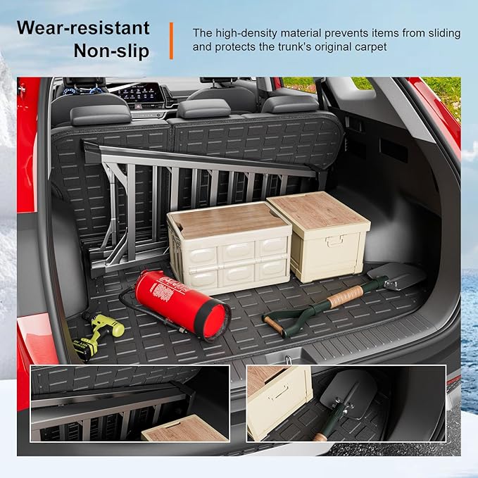 powoq Fuel Cargo Mat Compatible with 2023-2026 Kia Sportage Cargo Liner NO Hybrid Backrest Mat TPE Replacement for 2023 2024 2025 2026 Kia Sportage Accessories (Trunk Mat with Backrest Mats)