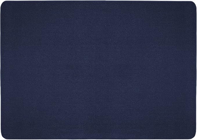 House, Home and More Skid-Resistant Carpet Indoor Area Rug Floor Mat - Navy Blue - 5 Ft X 7 Ft - Non Slip Rubber Backing, Stain Resistant, Dog Friendly, Living Room Bedroom Kitchen Entryway