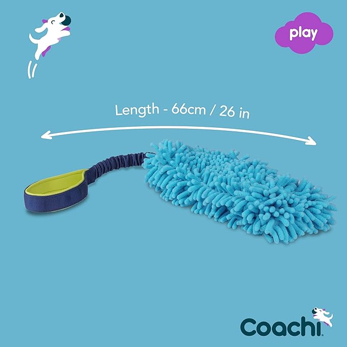 Coachi Tuggi Hide - Interactive Dog Toy for Tug of War & Play. Strong & Comfortable, Stretchy Bungee Handle, Reward Training, Interrupting Biting & Chewing. Ideal for Agility and Suitable for Puppies