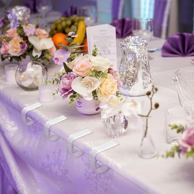 150 Pieces Transparent Clear Tablecloth Clips Plastic Table Cloth Clips Windproof Table Cover Holder Clamps Tablecloth Cloth Holder for Christmas Wedding Party Indoor Outdoor Camping Picnic