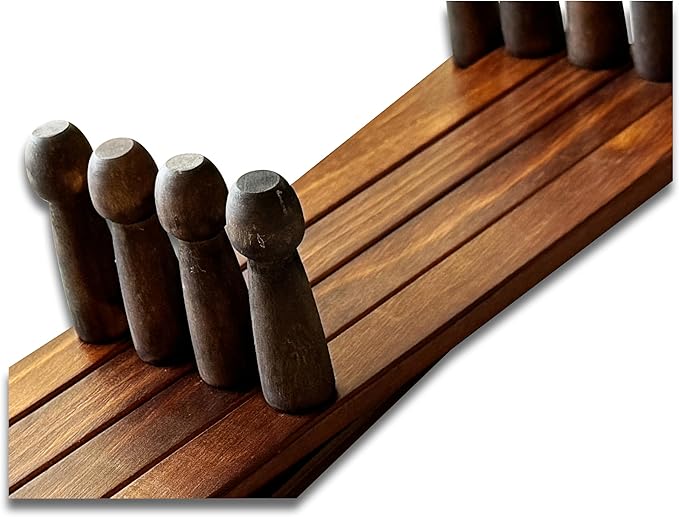 Mercurial Trade Expandable Wooden Coat Rack Hanger - Large Accordion Hanger with Expanding Pegs | Hand Made Rustic Wooden Hat Rack for Wall | Hang Coat, Jacket, Hat | Wall Rack – 14 Hook, Jacobean
