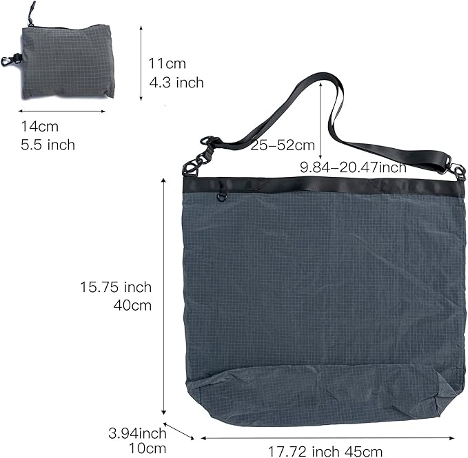 Lightweight Foldable Nylon Crossbody Bag,Stylish Compact Polyester Packable Totes