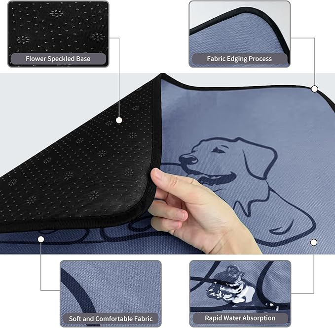 2 Pack Washable Pee Pads for Dogs 36"x45", Reusable Training Puppypads Absorbency Non-Slip & Leak-Proof for Pet Whelping Box Playpen Crate Sofa Bed Floors (Gray)
