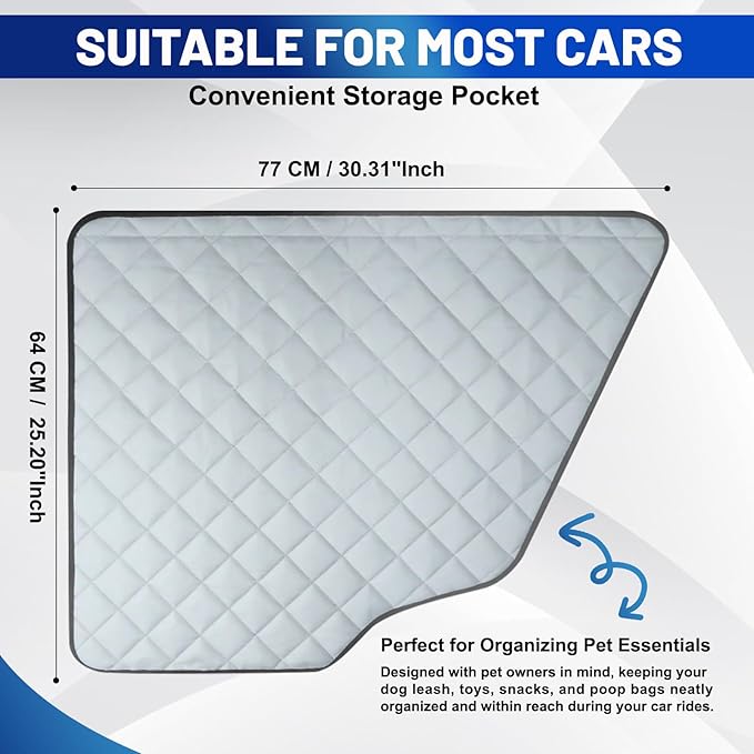 Dog Car Door Protector, 2 Pack Heavy Duty 5-Layer Car Door Protectors from Dog Scratching,Waterproof Door Protectors for Vehicles,Universal Fit for Cars, Trucks, SUVs (Storm Gray)