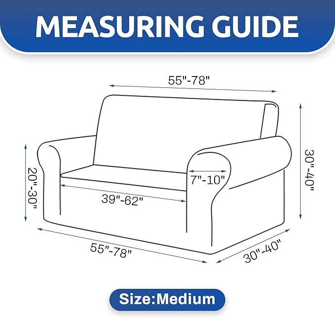 KEKUOU Stretch Loveseat Sofa Cover Slipcover,Couch Covers for 2 Cushion Couch Sofa (55"-78") Furniture Protector Sofa with Elastic Bottom for Kids,Dog. Jacquard Small Checked (Medium,Wine)