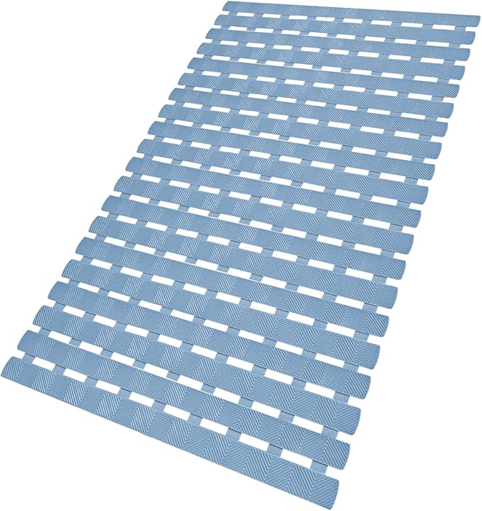 Bathtub Shower Mat, Pet Dog Bathing Non-Slip Mat, Dog Bath mat for tub, Quick Drain Bathtub Mat with Suction Cups & Drain Holes for Bathroom, 27 X 15.7 Inch (Light Blue)