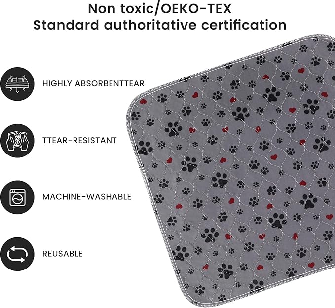 Washable Pee Pads for Dogs,2 Pack Extra Large 36"x36" Super Absorbent Reusable Puppy Pads,Non-Slip 100% Waterproof Dog Pee Pads,Pet Training Pads for Couch, Crate,Potty Training,Floor