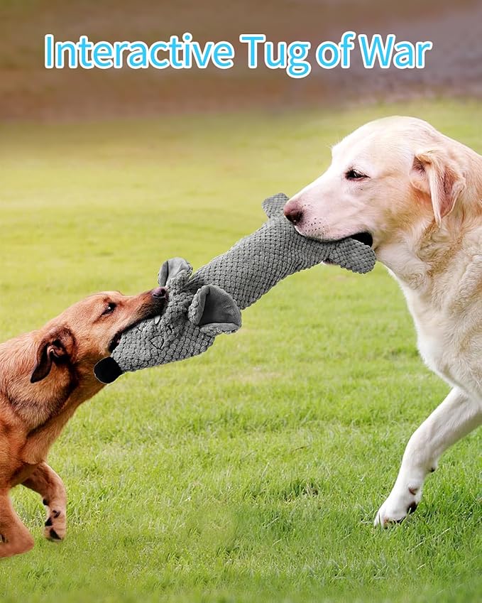 KrauzPet Dog Toys, Squeaky Plush No Stuffing Crinkle Dog Toy for Small Medium Large Dogs, [5 Pack] Interactive Puppy Teething Water Bottle Dog Chew Toy