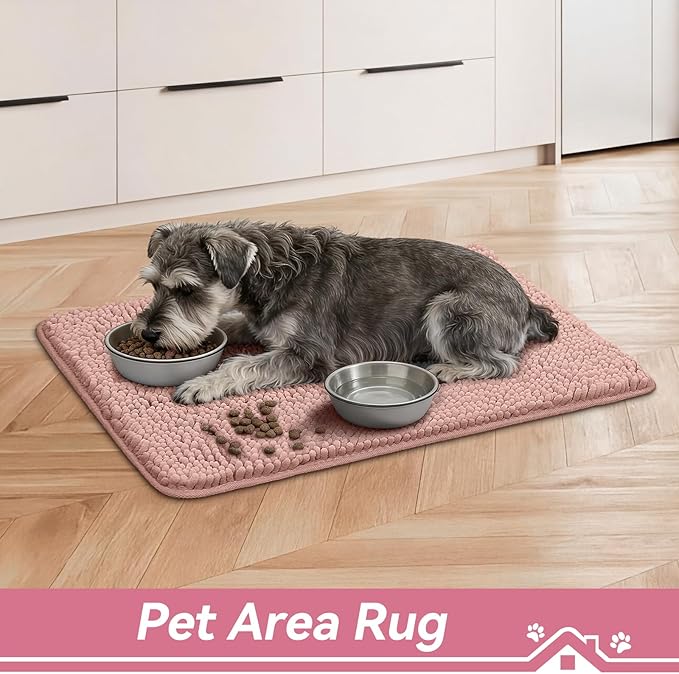 Bcoimo Super Absorbent Dog Door Mat, 30"*20" Anti Slip Mat for Muddy Paws, Pet Rugs for Dirty Paws Washable That Absorbs Moisture and Dirt, for Dog Cage and Pet Resting Carpet