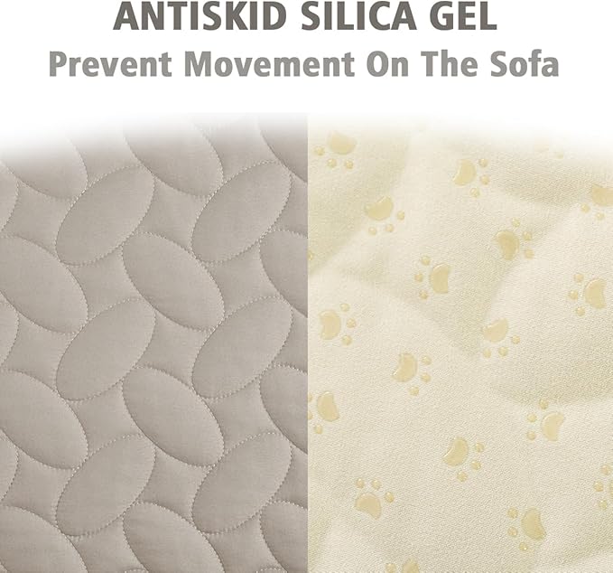 Ameritex Waterproof Pet Bed Cover Anti-Slip Dog Bed Blanket for Sofa and Furniture Waterproof New Pattern Design (Khaki, 82x120 Inch (Pack of 1))