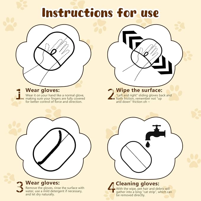 Pet Hair Removal Gloves,Electrostatic Gloves Pet Hair, Efficient Grooming Glove for Cats Dogs, Reusable Pet Hair Removal Tool for Couch, Furniture, Carpet, Curtain (2)