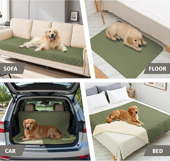 Ameritex Pet Bed Cover Dog Bed Blanket for Sofa and Furniture Waterproof New Pattern Design (52x82 Inch, Green)