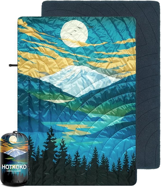Hooded Stadium Blanket, Waterproof Fleece Wearable Camping Blanket