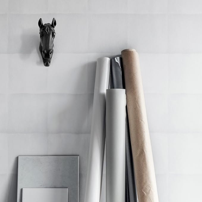 Horse Head Single Wall Hook/Hanger Animal Shaped Coat Hat Hook Heavy Duty, Rustic, Decorative Gift (Horse Black)
