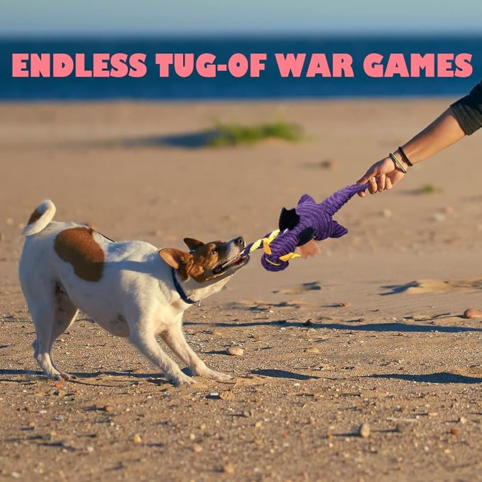 GOOLA Purple Dragon Dog Toy, Plush Squeaky Toy for Large Breeds, Interactive Fun with 5 Squeakers, Chew Toys for Puppies & Adult Dogs