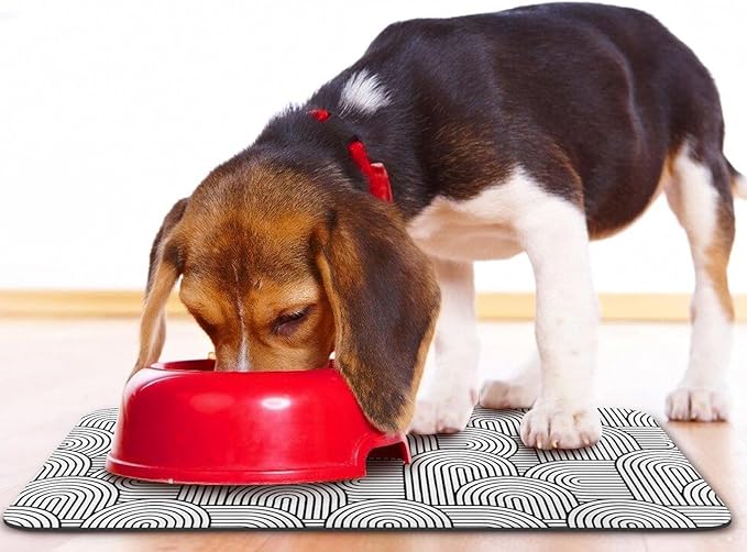 Bohemia 16 * 24 inch Dog Cat Pet Feeding Mats - Waterproof, Absorbent, for Food and Water Bowls