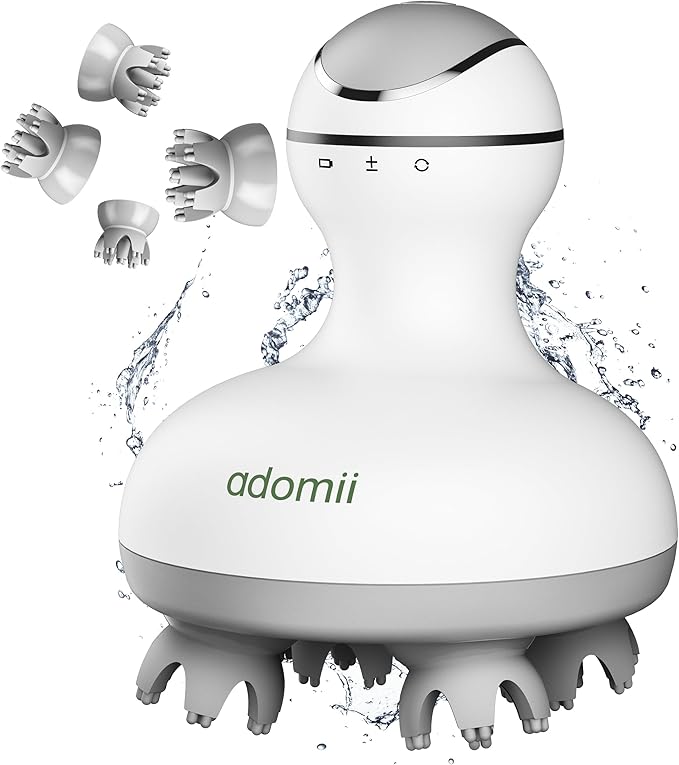 Electric Scalp Massager Cordless, Waterproof Handheld Head Hair Massage Massager, 84 Kneading Nodes & Pet-Friendly Cat Massager- Ideal Gift