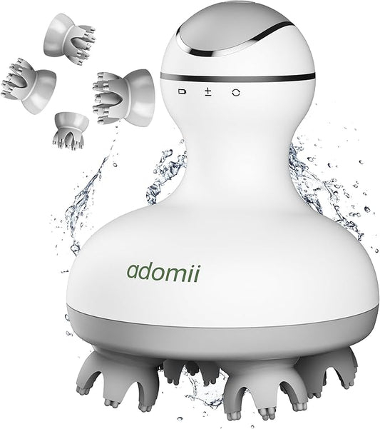 Electric Scalp Massager Cordless, Waterproof Handheld Head Hair Massage Massager, 84 Kneading Nodes & Pet-Friendly Cat Massager- Ideal Gift