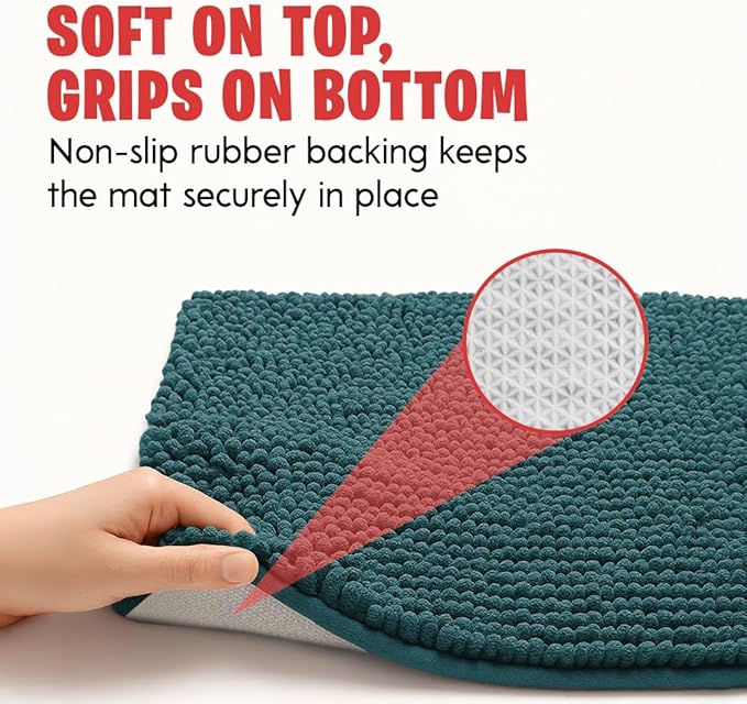 MudGuard Mat™ Dog Door Mat for Muddy Paws, Super Absorbent Microfiber, Non-Slip Indoor Mat, Quick Dry Chenille Mud Mat for Dogs & Entryway, Washable, Atlantic Blue 16" x 24"