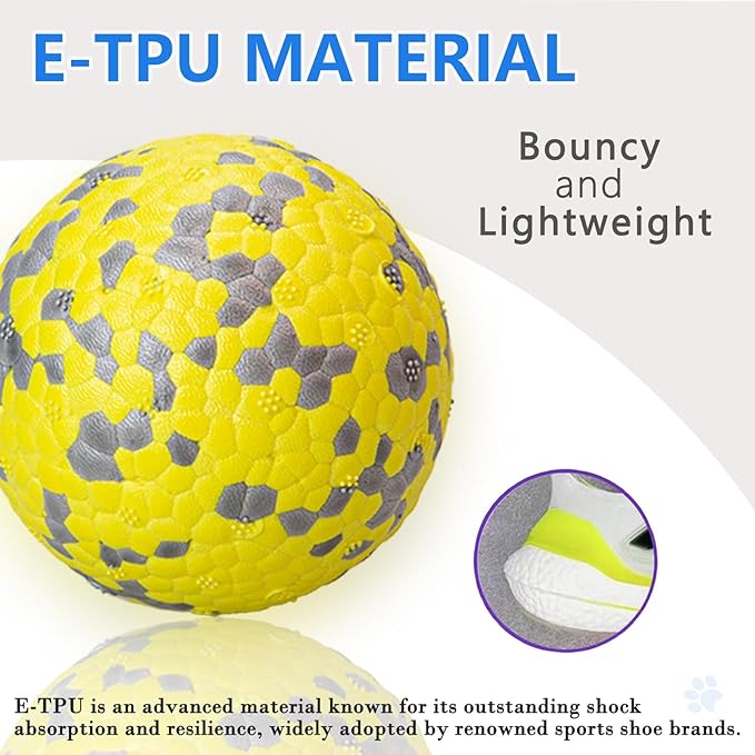 POUPUA 2-Pack Super Bouncy Dog Balls — Lightweight & Safe (Won’t Hurt Dogs), Indestructible Tennis Balls for Aggressive Chewers, Durable Floating Fetch Toys for Small & Medium Dogs