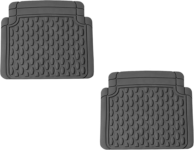 FH Group Automotive Floor Mats - Heavy-Duty Rubber Floor Mats for Cars, Universal Fit Full Set, ClimaProof Floor Mats, Trimmable Floor Mats For Most Sedan, SUV, Truck Floor Mats Gray