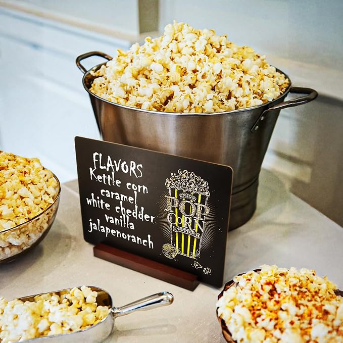 Tabletop Chalkboard with Wood Stand - 3 Pack, 6 x 8 Inch Double Sided Blackboard Food Signs Menu Message Boards for Coffee Bar, Lemonade Stand, Party Decoration - Vertical Back